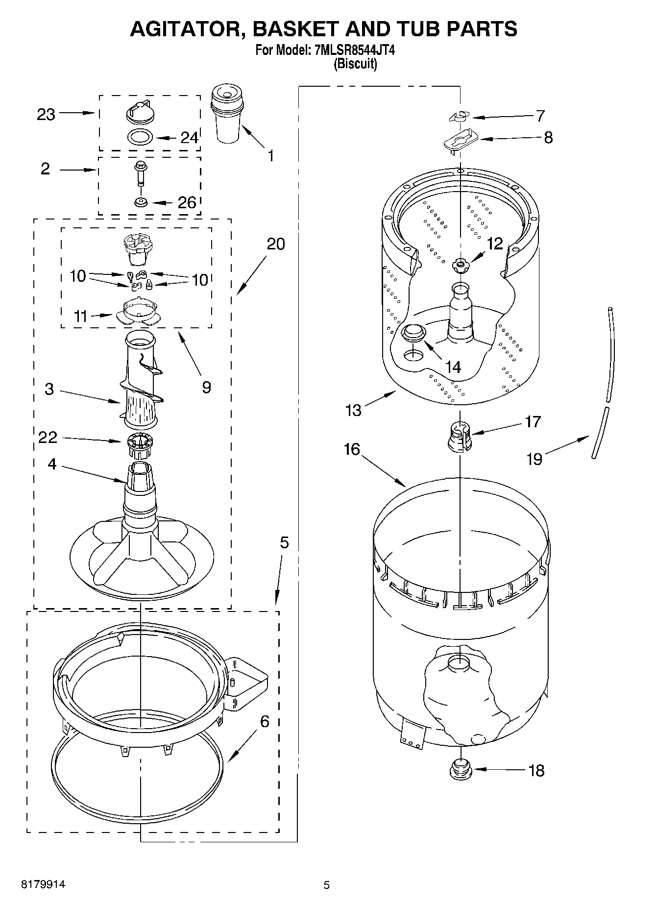 03 - AGITATOR, BASKET AND TUB