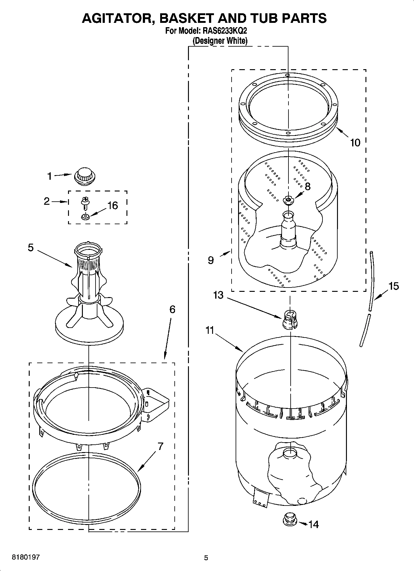 03 - AGITATOR, BASKET AND TUB PARTS