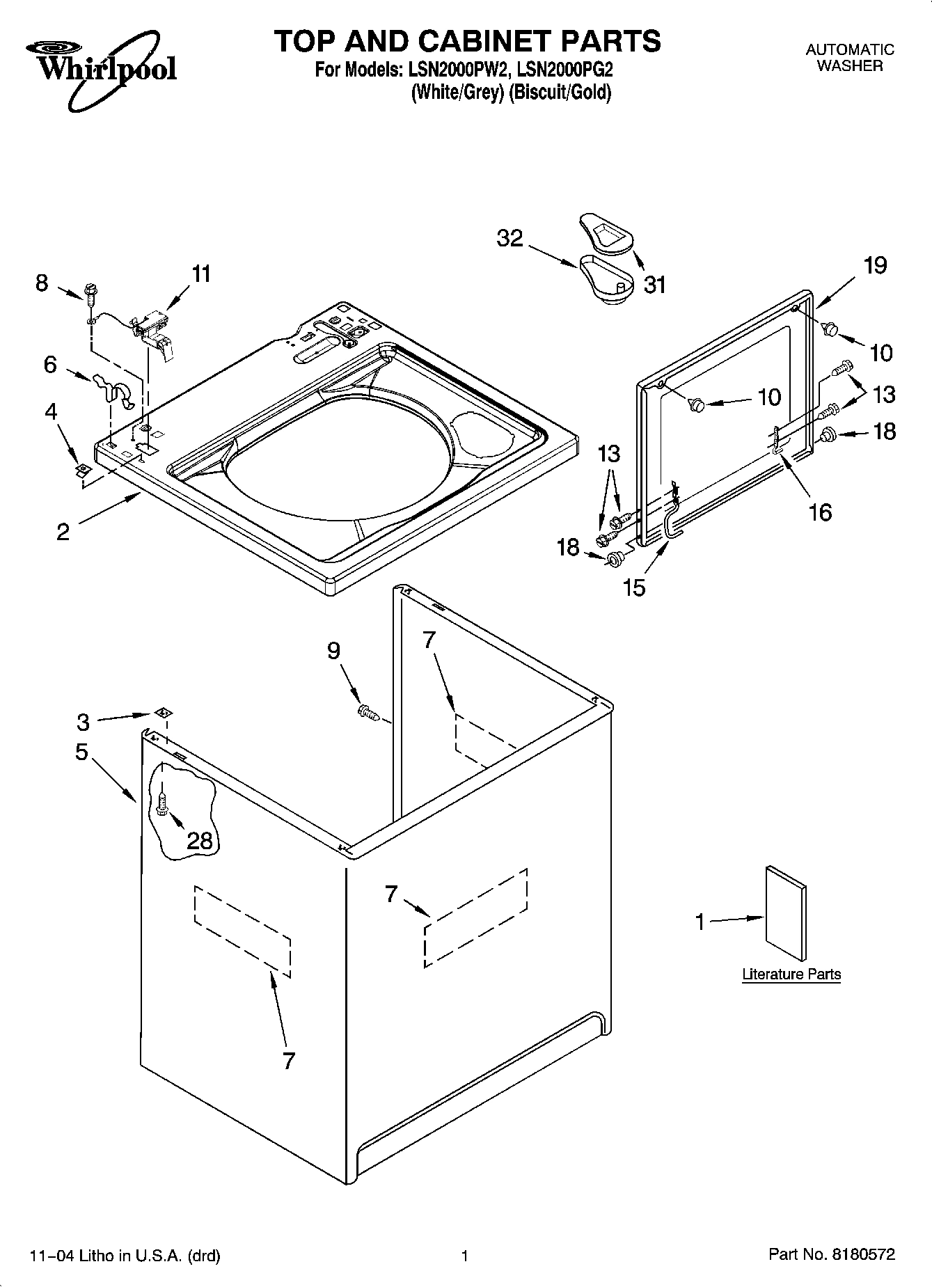 01 - TOP AND CABINET PARTS
