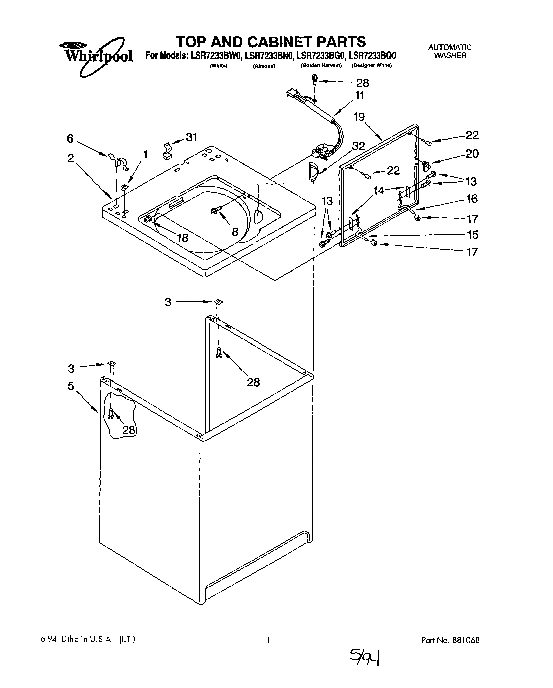 01 - TOP AND CABINET, LIT/OPTIONAL