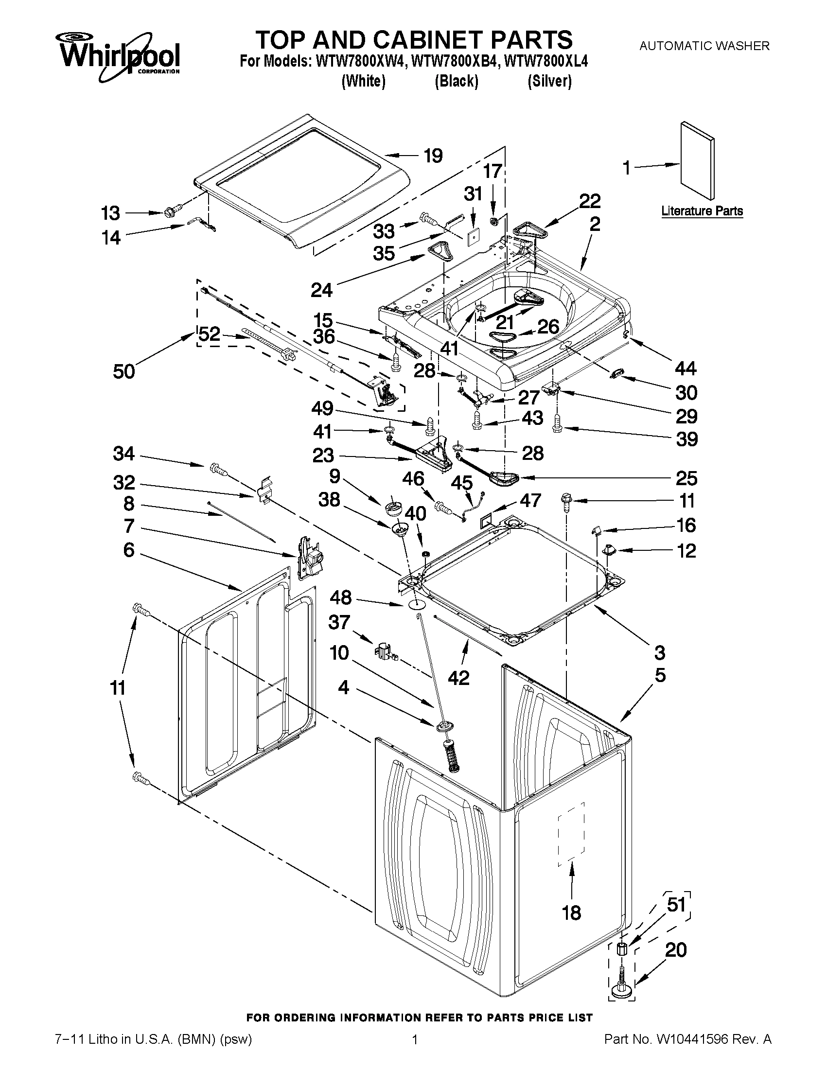 01 - TOP AND CABINET PARTS