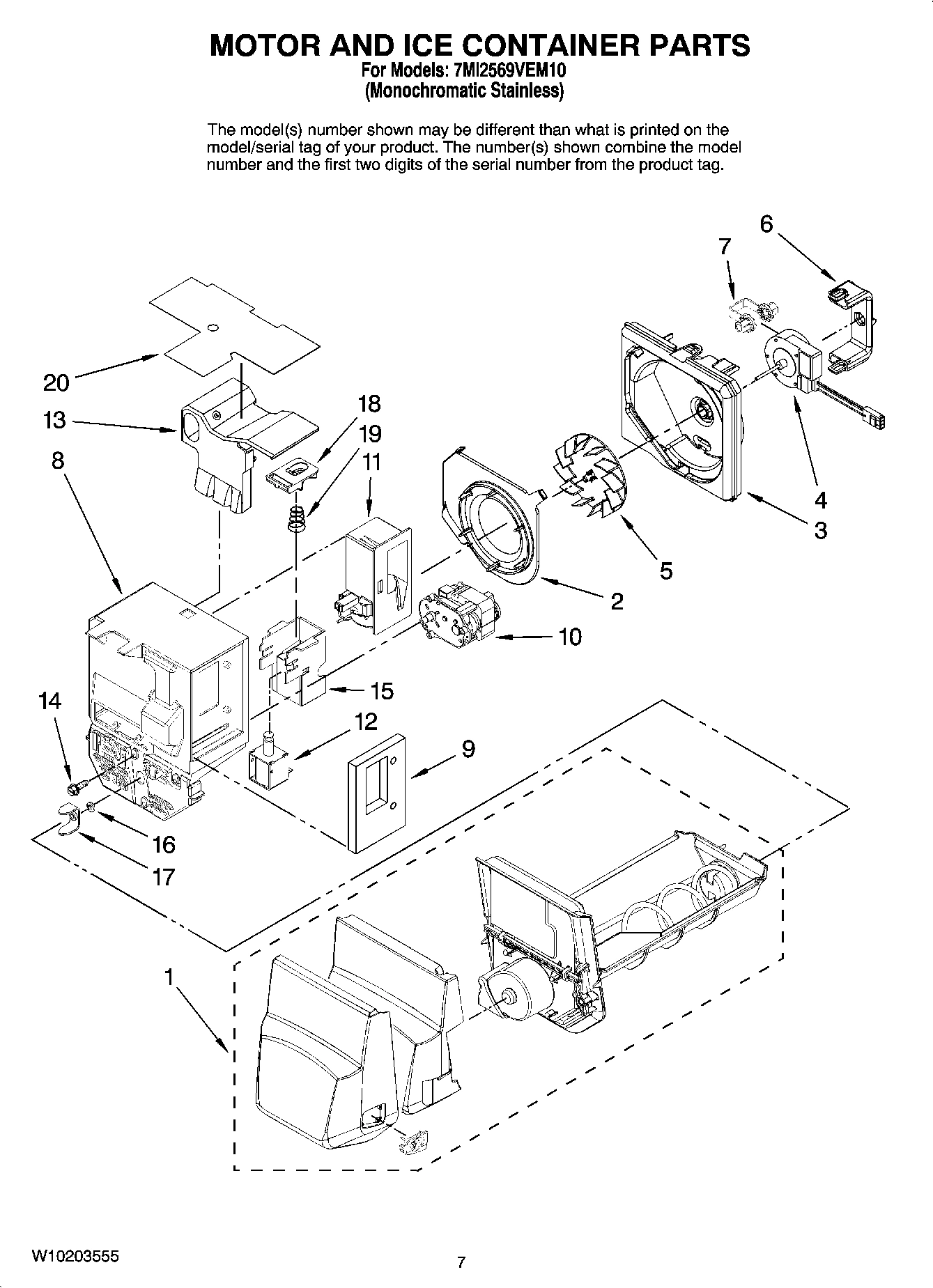 04 - MOTOR AND ICE CONTAINER PARTS