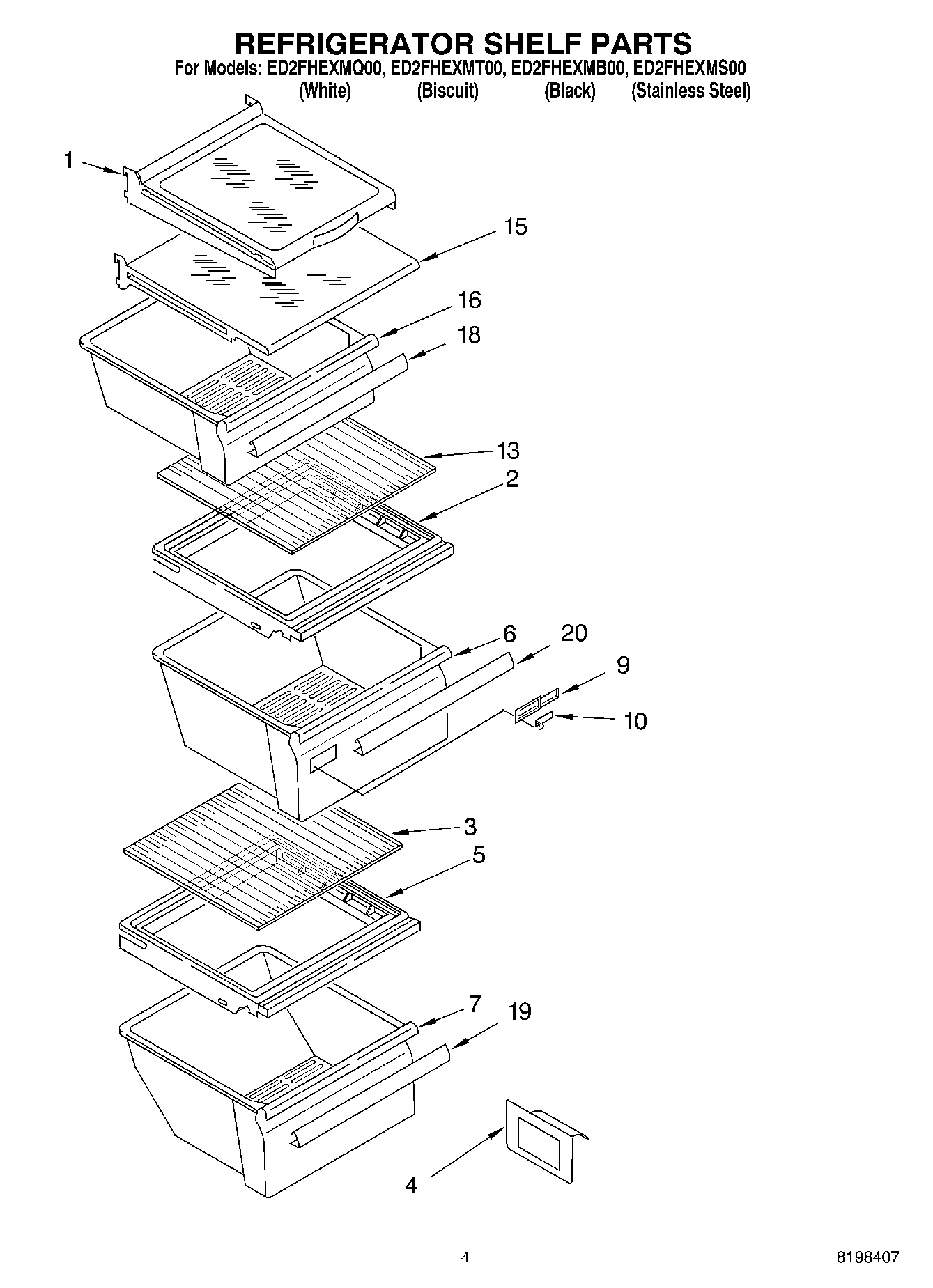 03 - REFRIGERATOR SHELF PARTS