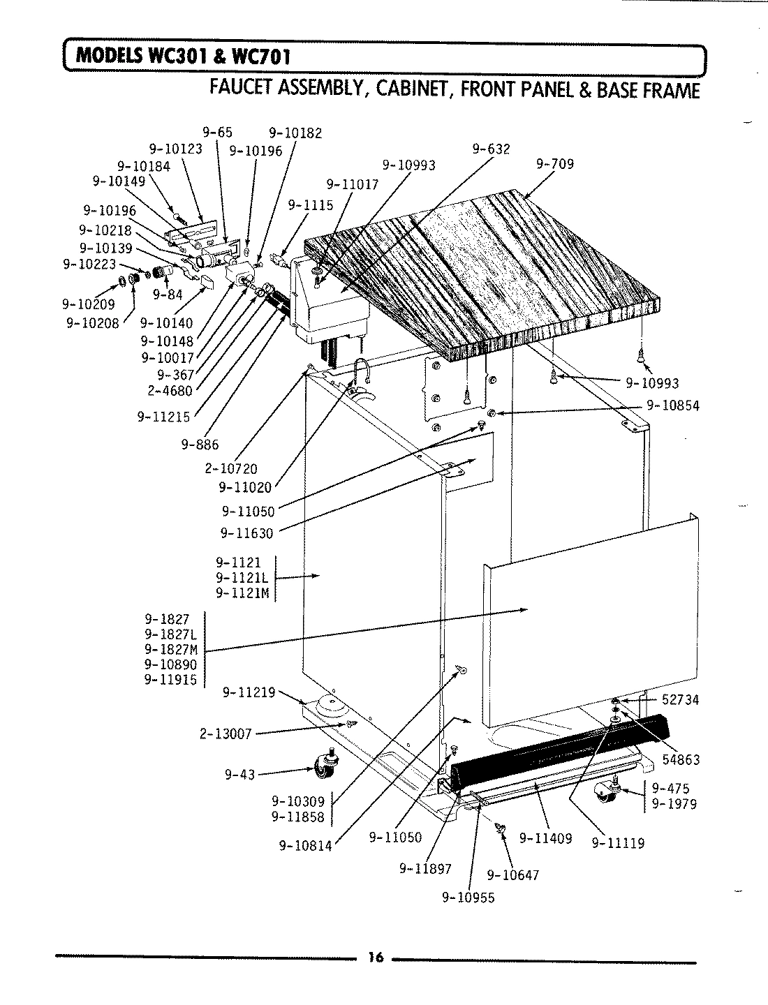 08 - FAUCET ASSY,CBNT,FRT PANEL,BASE (WC701)