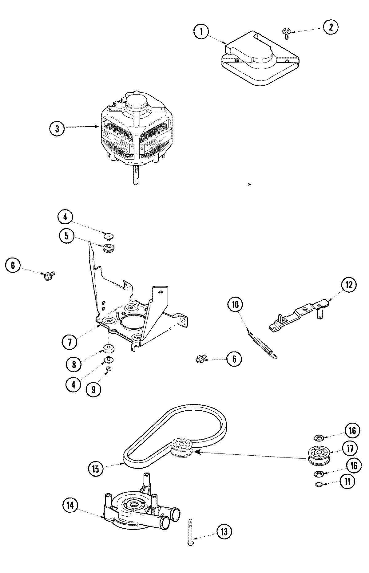 06 - MOTOR, PUMP AND IDLER ASSEMBLY