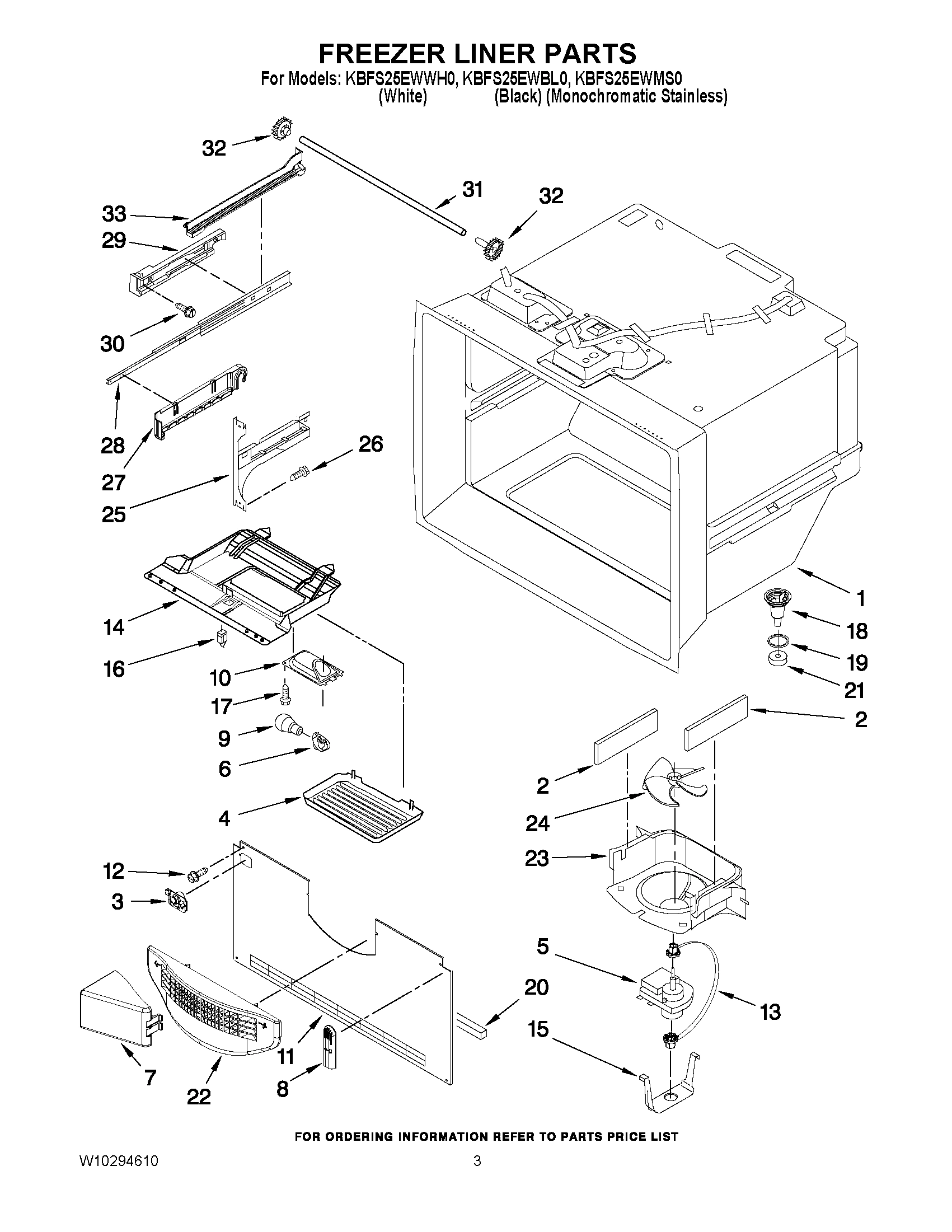 02 - FREEZER LINER PARTS