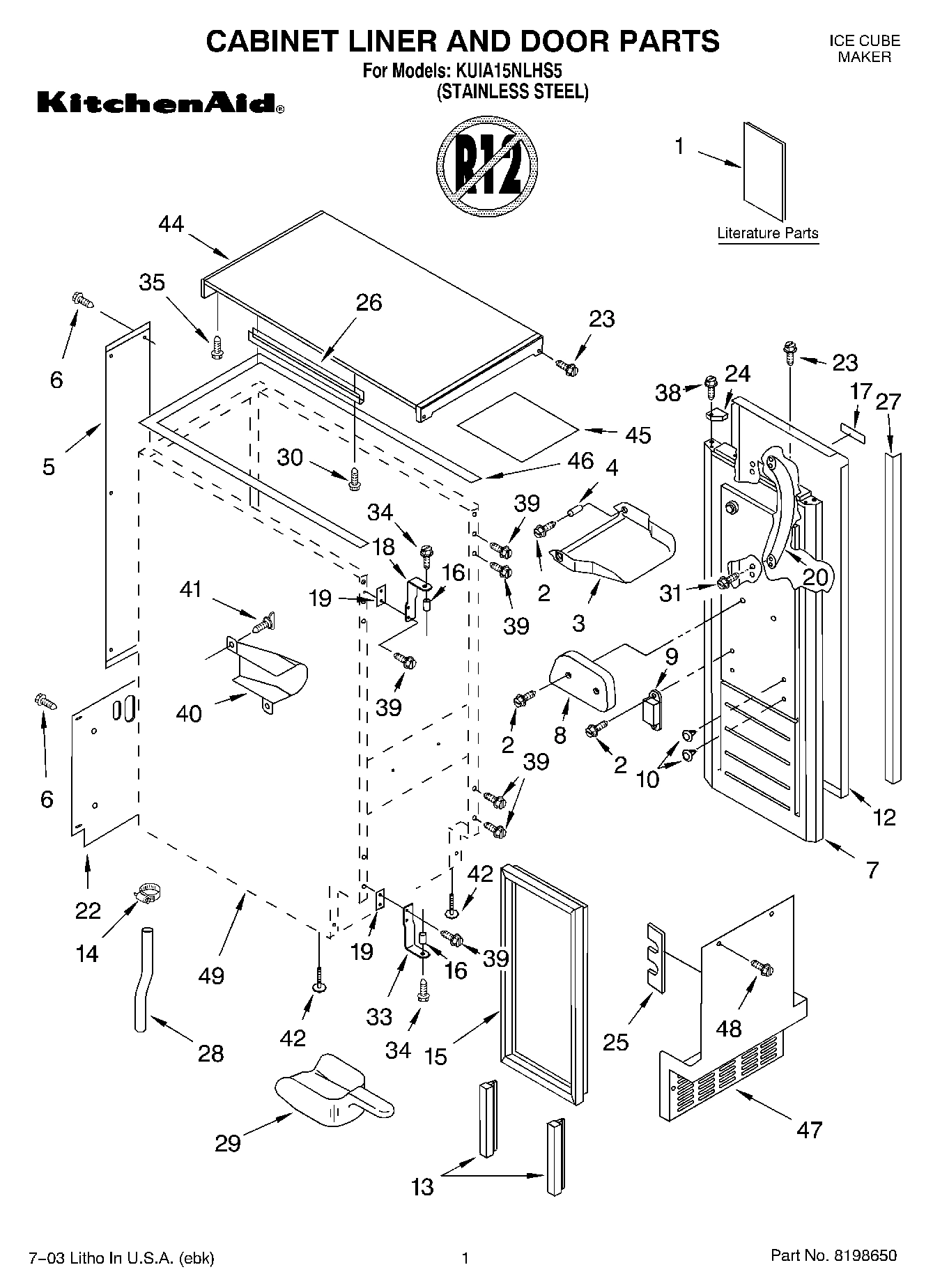 01 - CABINET LINER AND DOOR PARTS