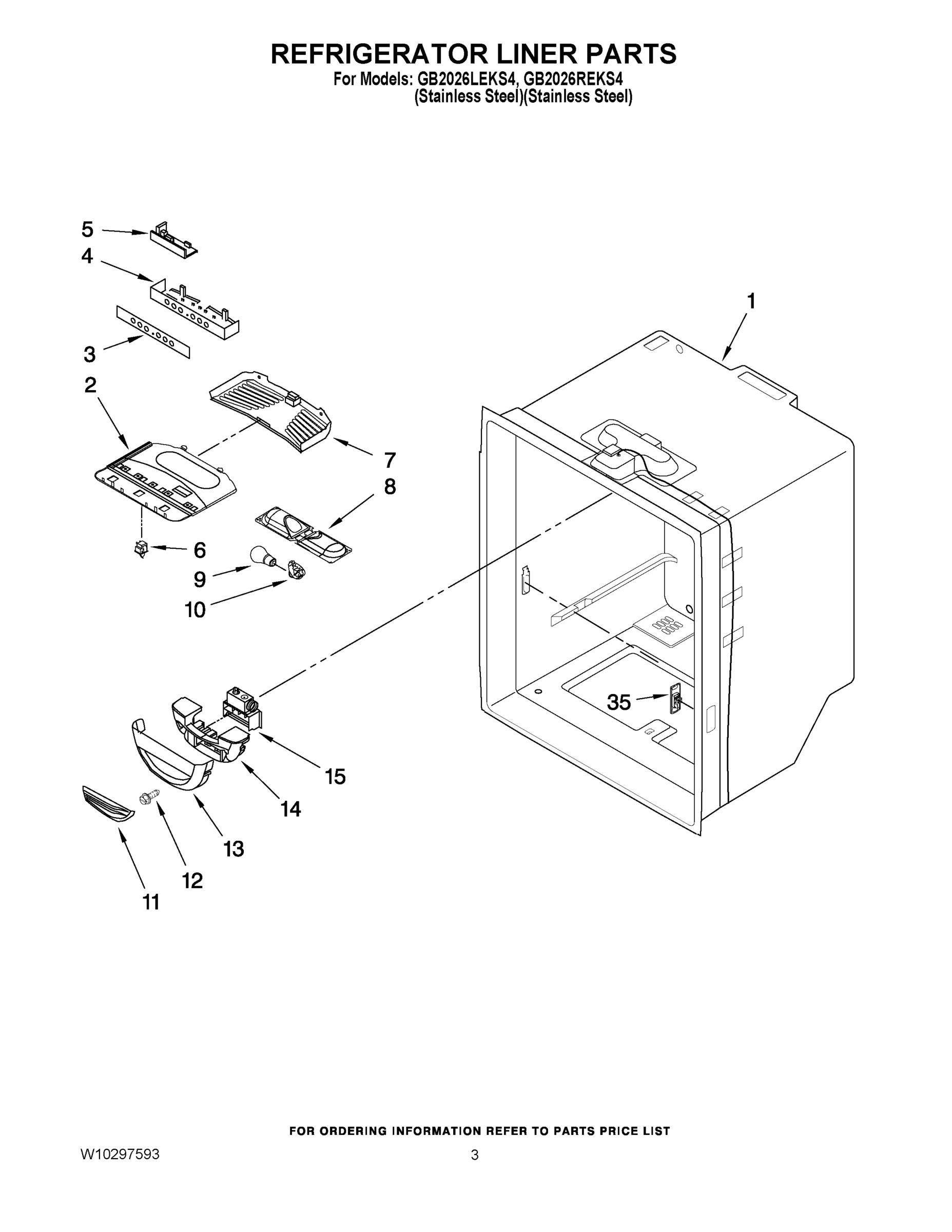 02 - REFRIGERATOR LINER PARTS