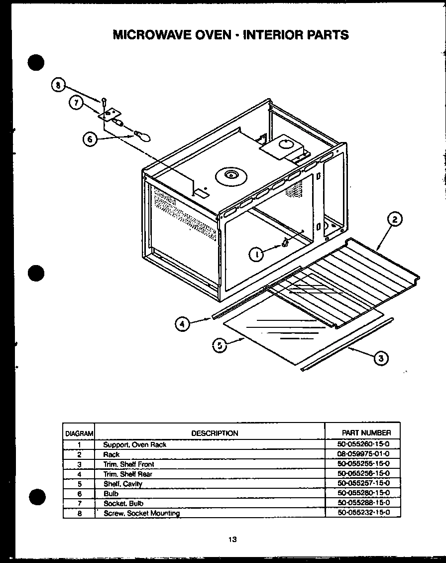 07 - MICROWAVE OVEN - INTERIOR PARTS