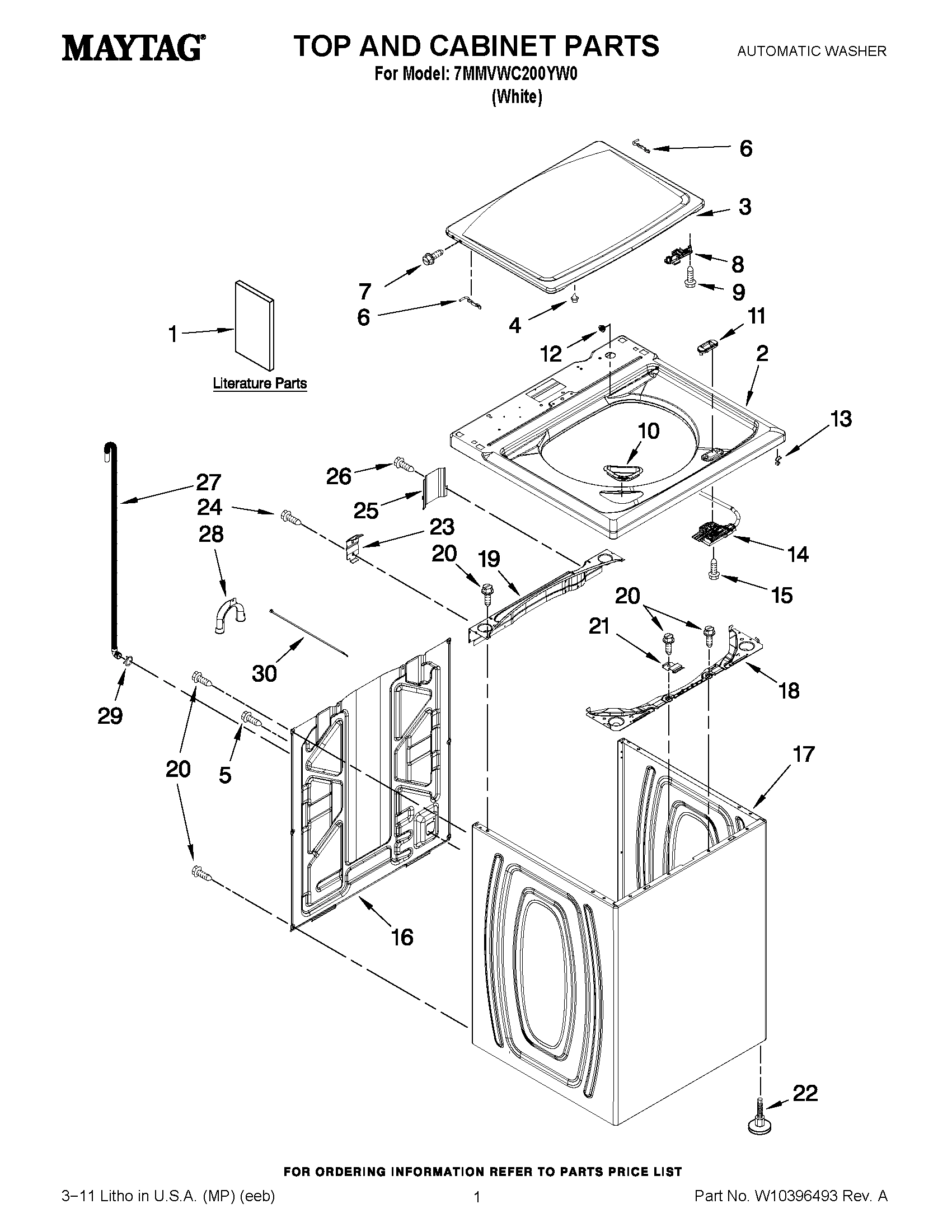 01 - TOP AND CABINET PARTS
