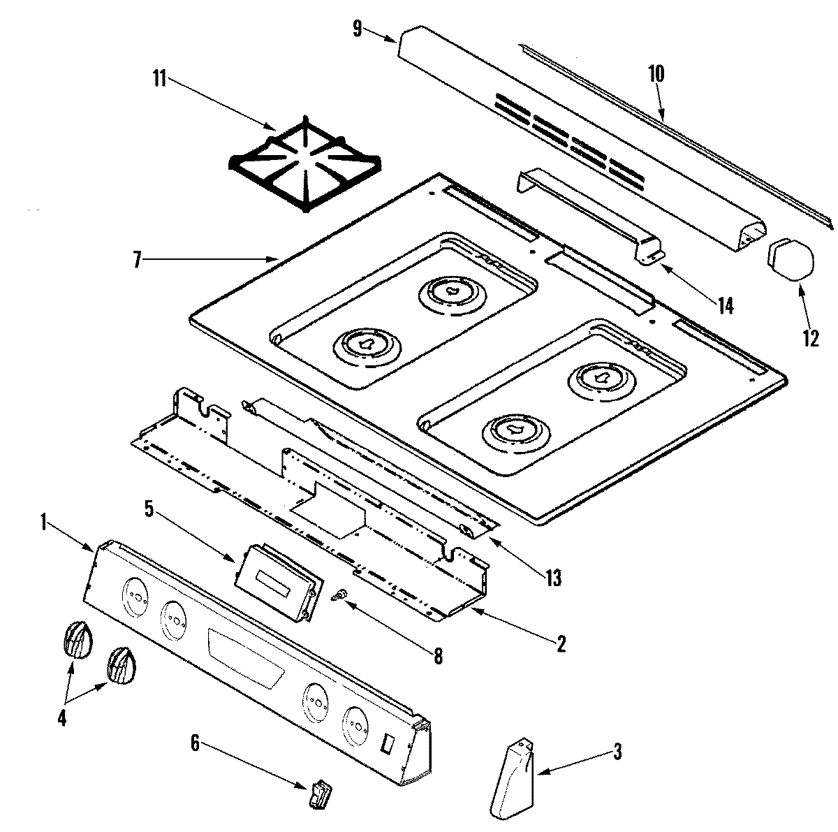 02 - CONTROL PANEL/TOP ASSEMBLY