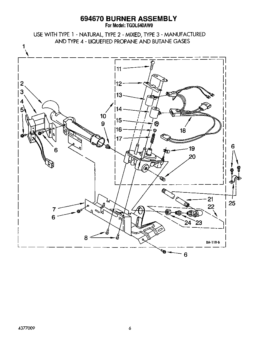 04 - 694670 BURNER ASSEMBLY