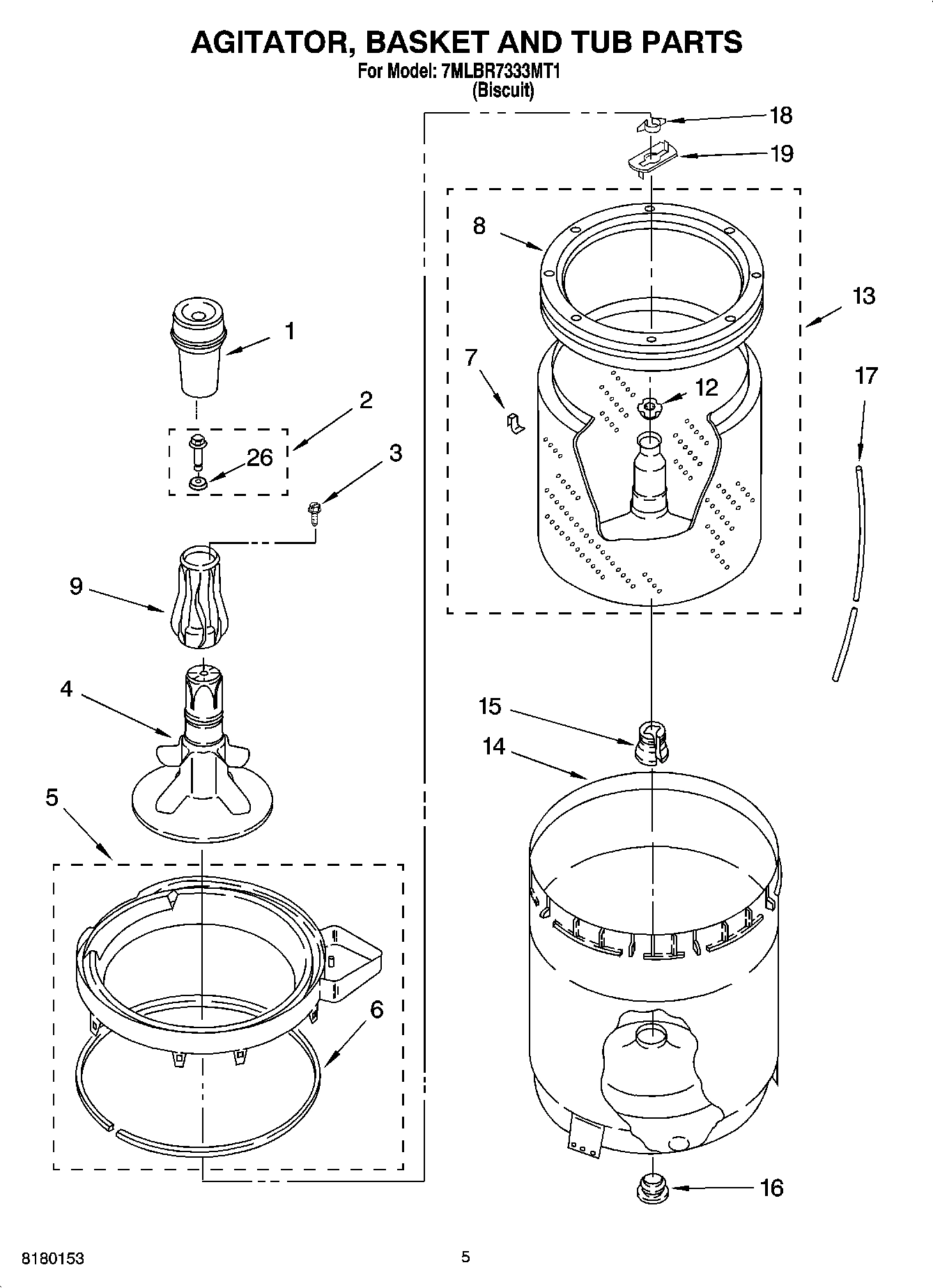 03 - AGITATOR, BASKET AND TUB PARTS