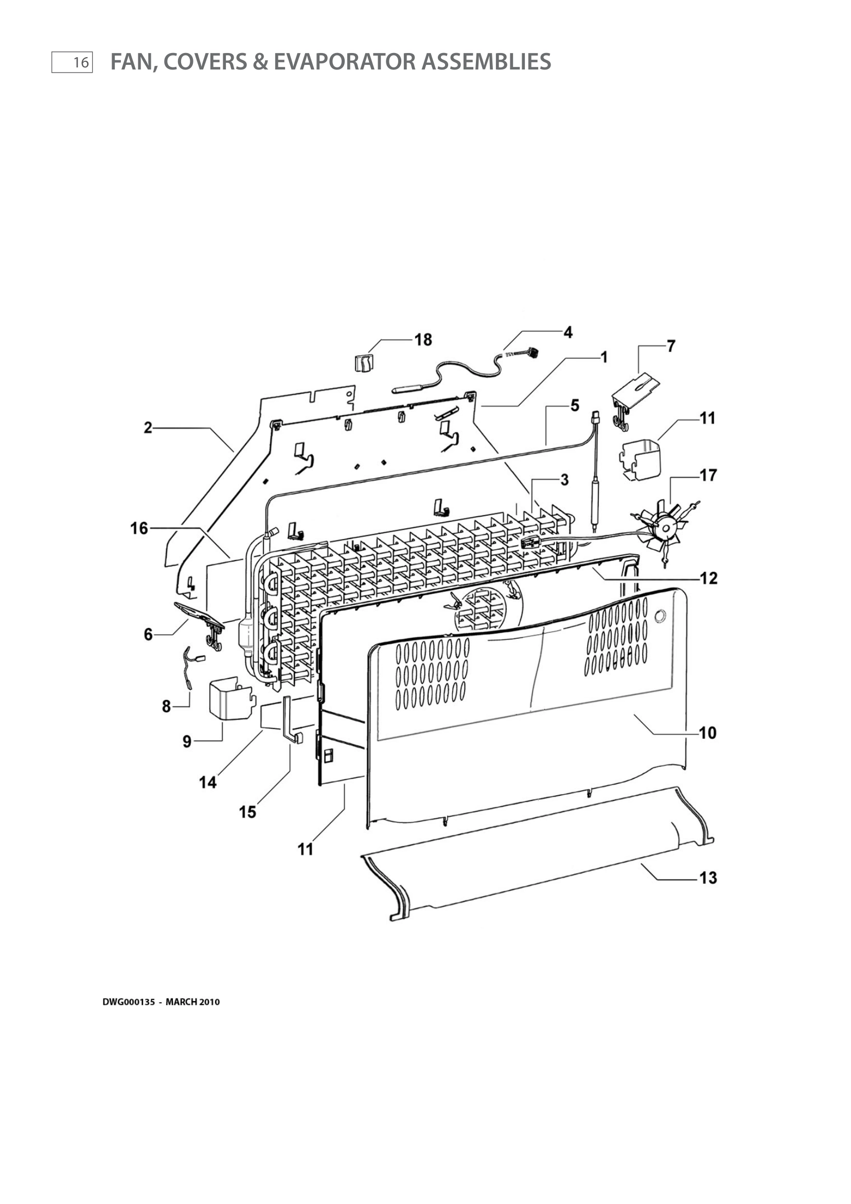 FAN, COVERS & EVAPORATOR ASSEMBLIES