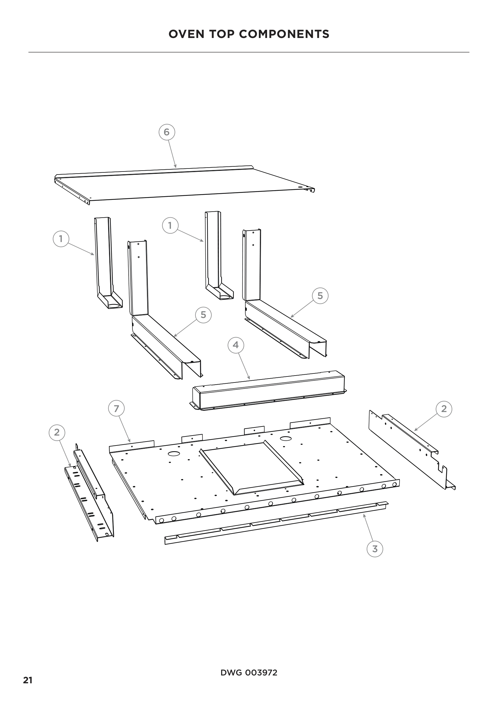 OVEN TOP COMPONENTS