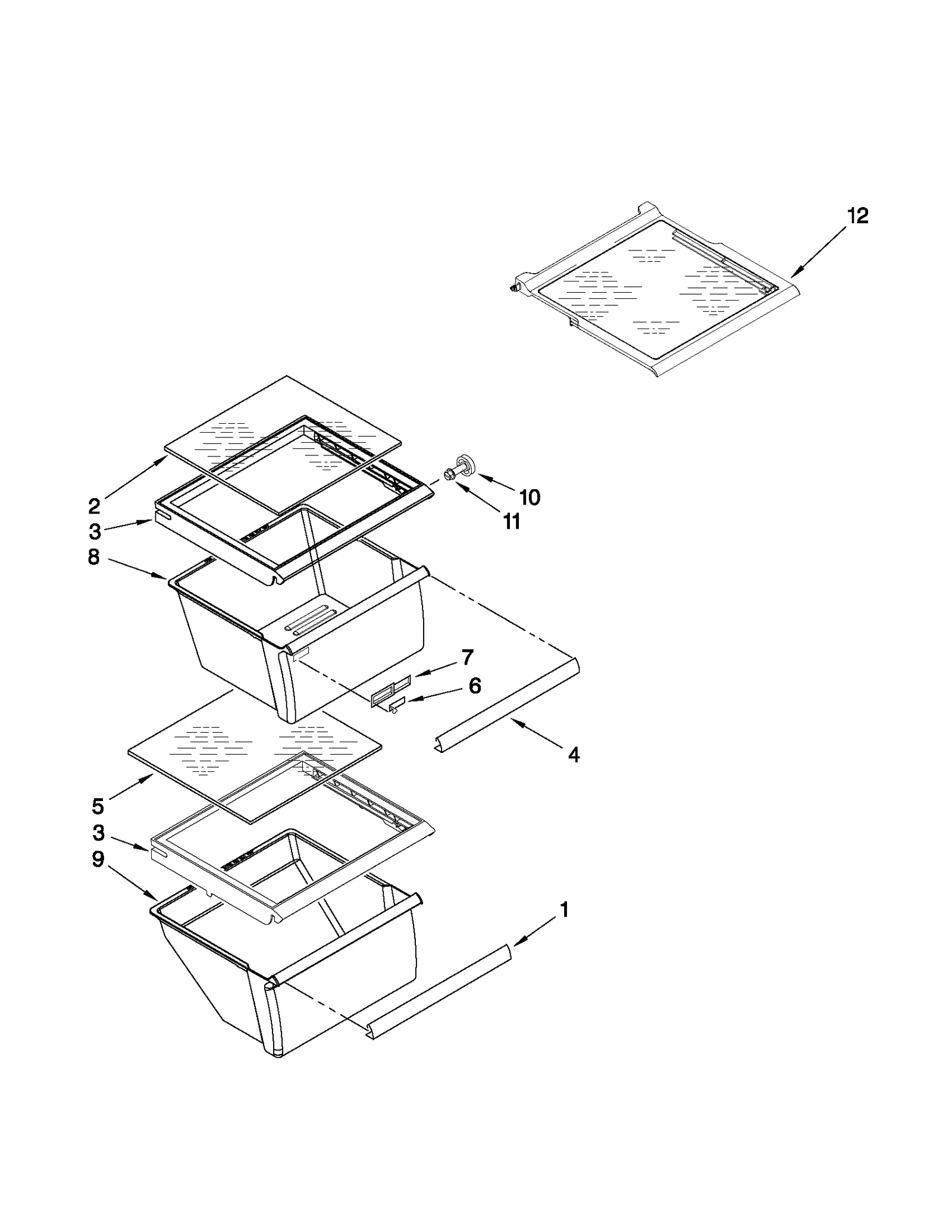 REFRIGERATOR SHELF PARTS