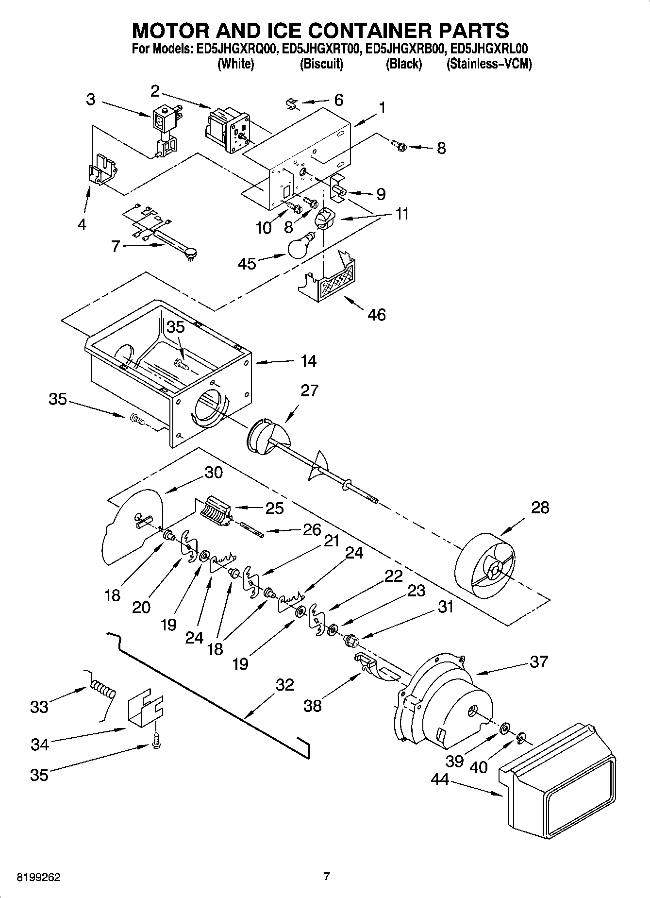 05 - MOTOR AND ICE CONTAINER PARTS