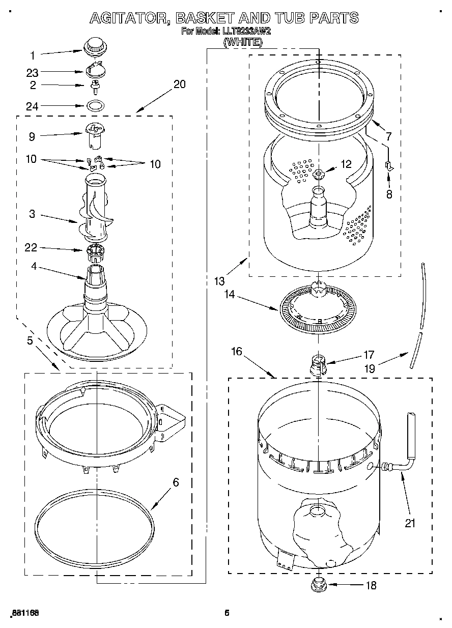 03 - AGITATOR, BASKET AND TUB