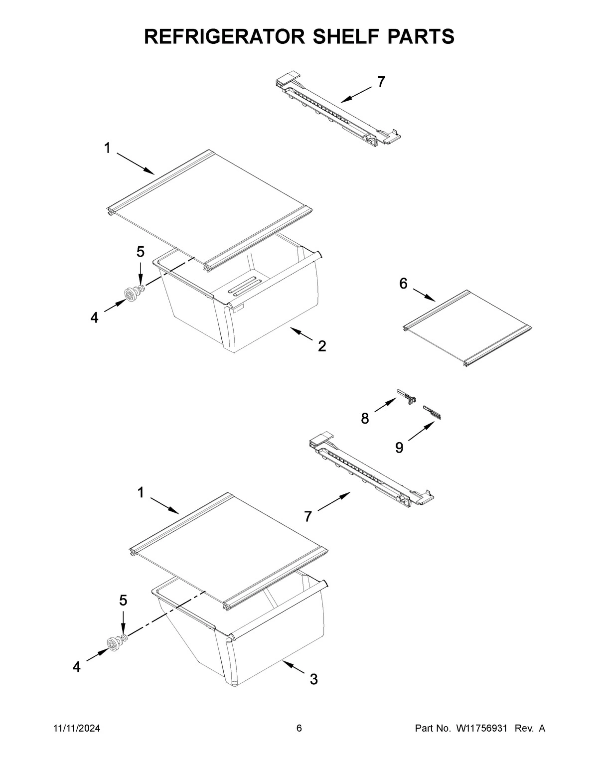 04 - REFRIGERATOR SHELF PARTS