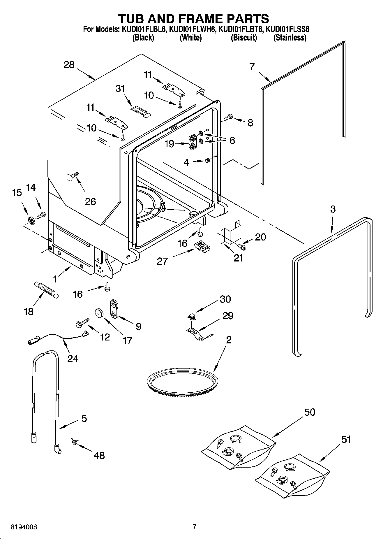 07 - TUB AND FRAME PARTS