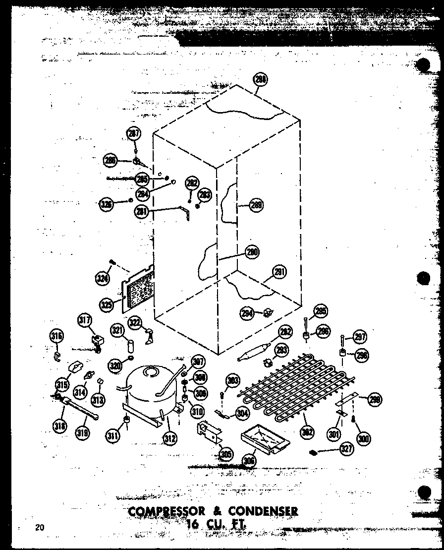 01 - COMPRESSOR & CONDENSER 16 CU. FT.