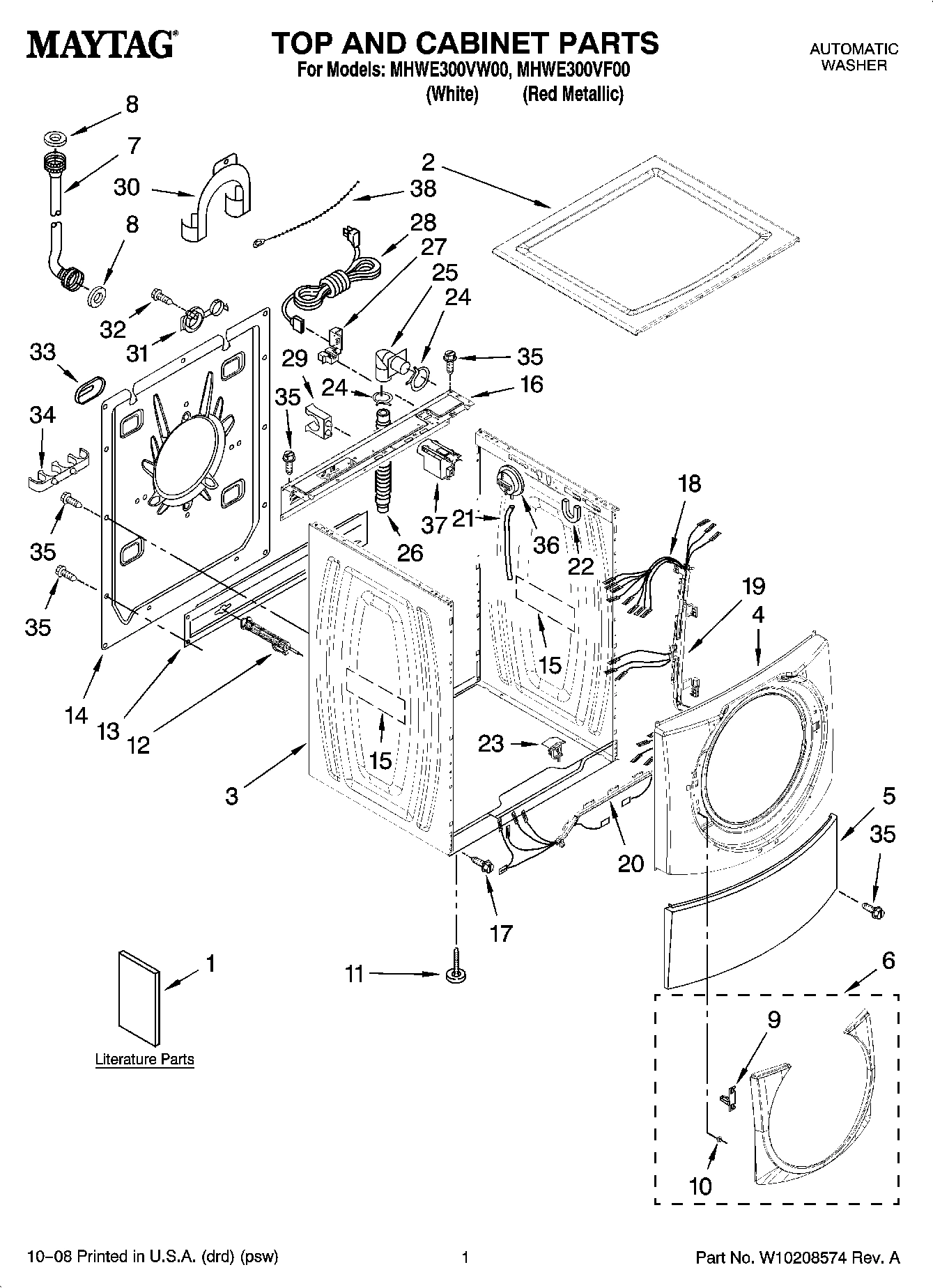 01 - TOP AND CABINET PARTS