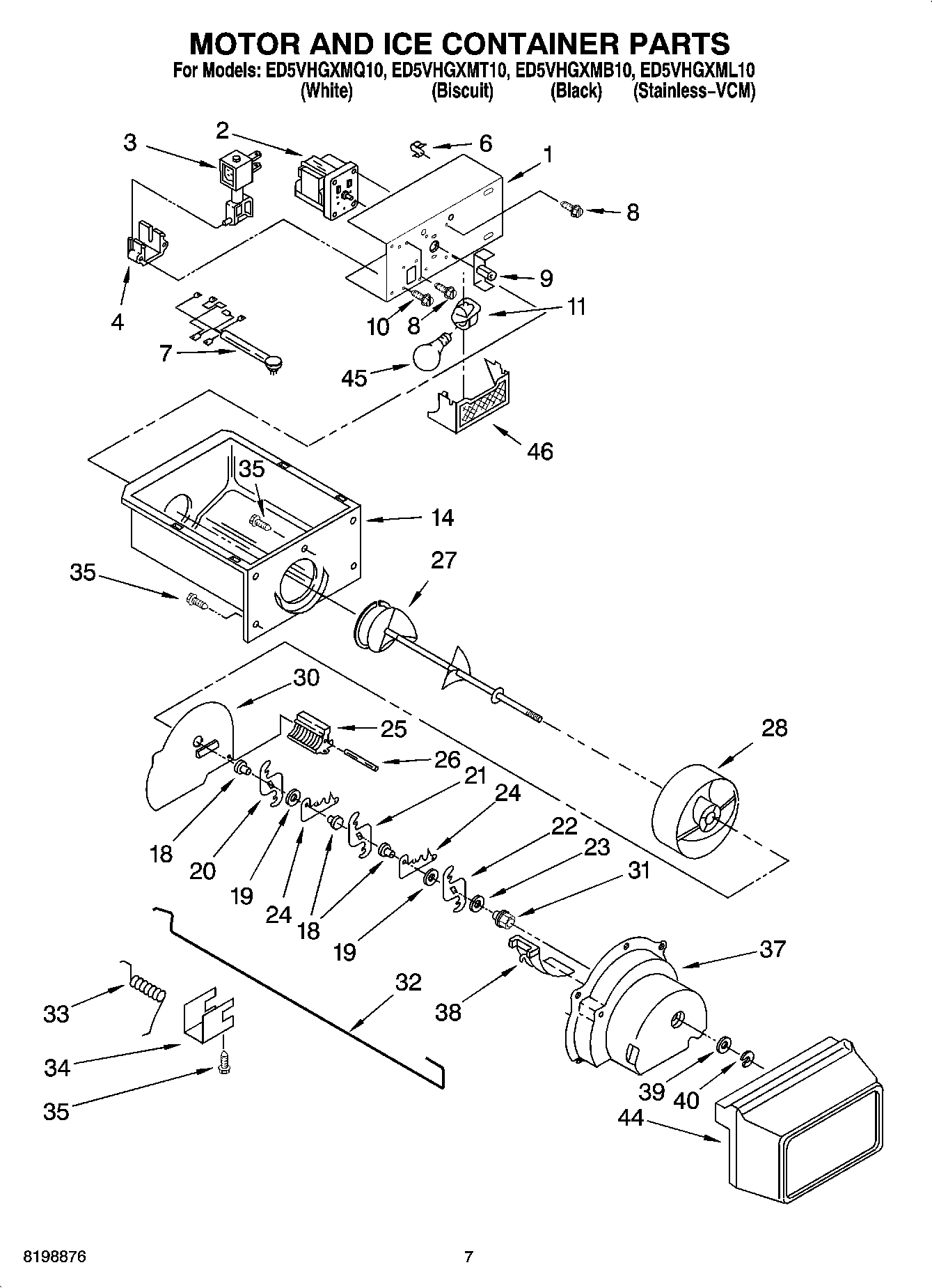 05 - MOTOR AND ICE CONTAINER PARTS