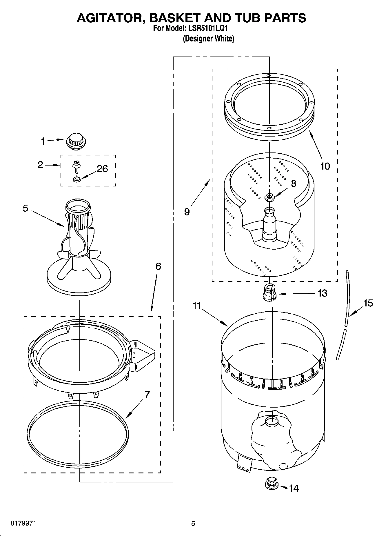 03 - AGITATOR, BASKET AND TUB PARTS