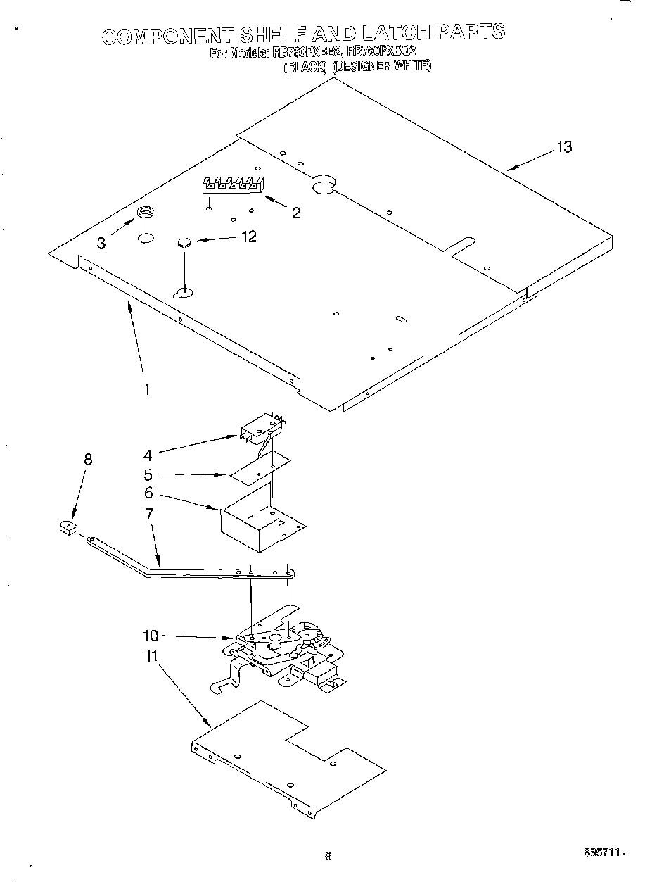 05 - COMPONENT SHELF AND LATCH, LIT/OPTIONAL