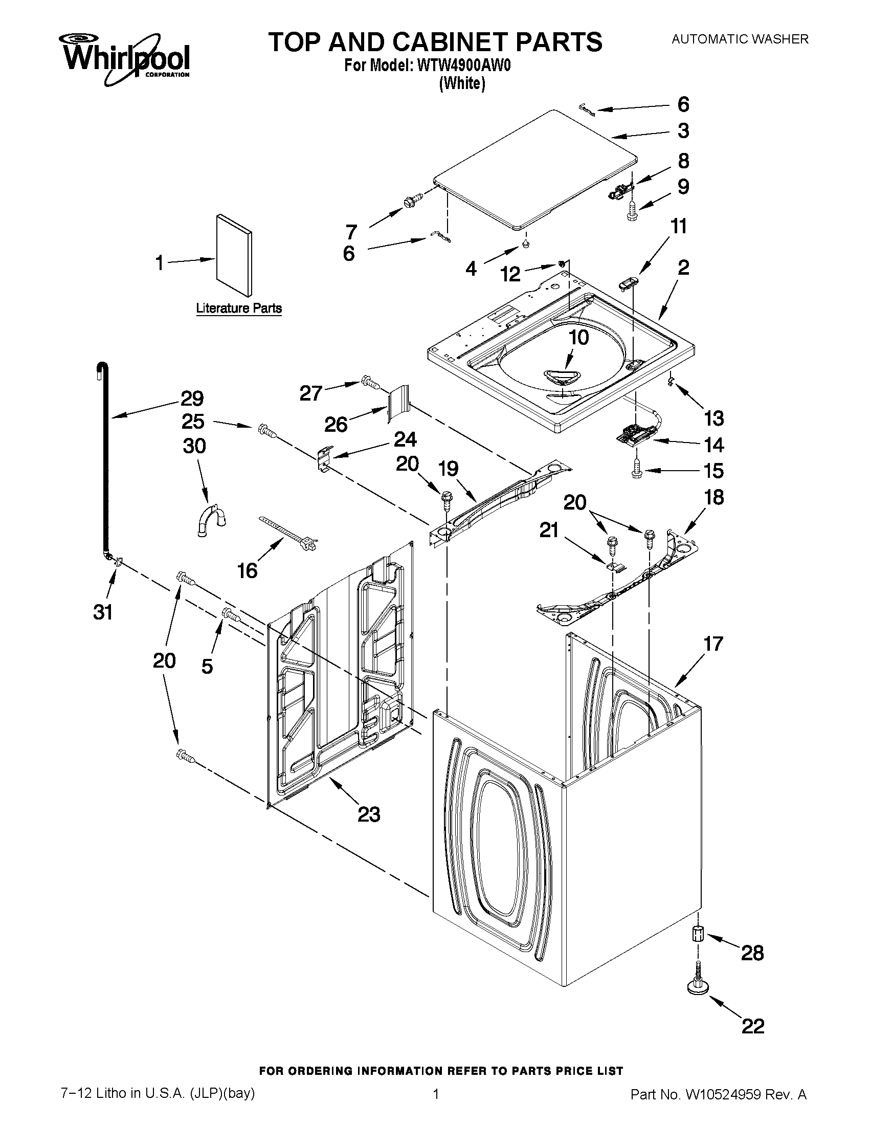 01 - TOP AND CABINET PARTS