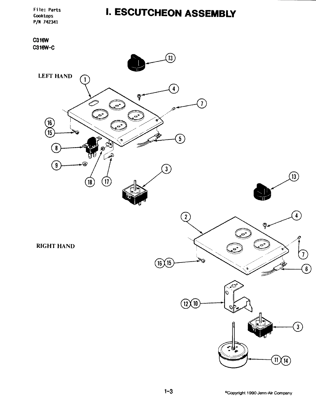 03 - ESCUTCHEON ASSEMBLY (C316W)