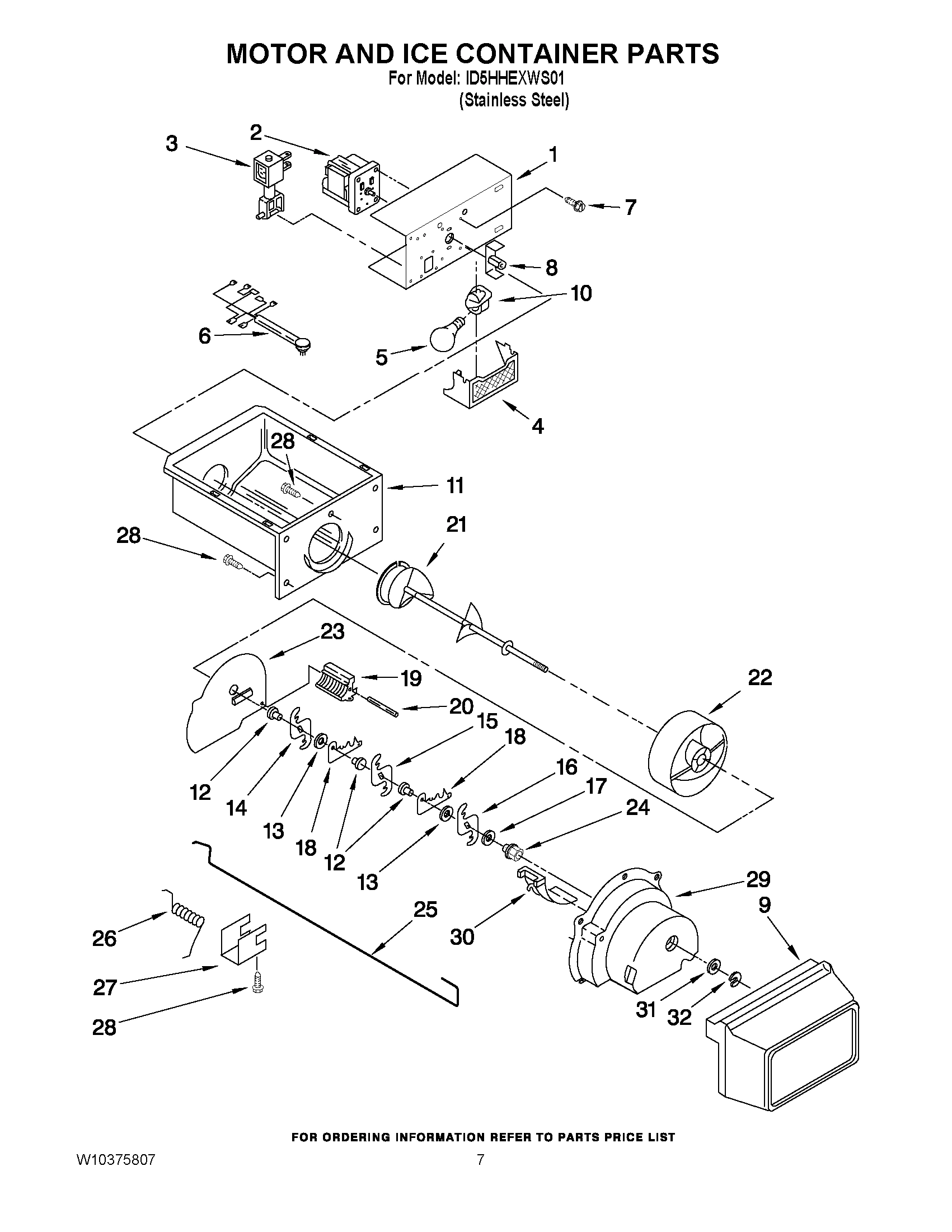 05 - MOTOR AND ICE CONTAINER PARTS