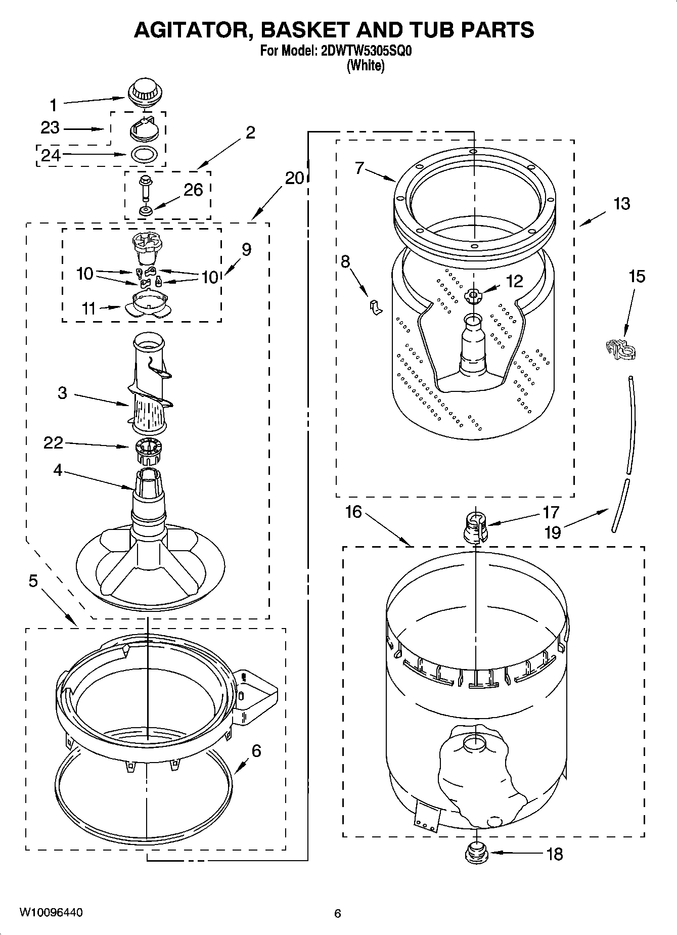 03 - AGITATOR, BASKET AND TUB PARTS