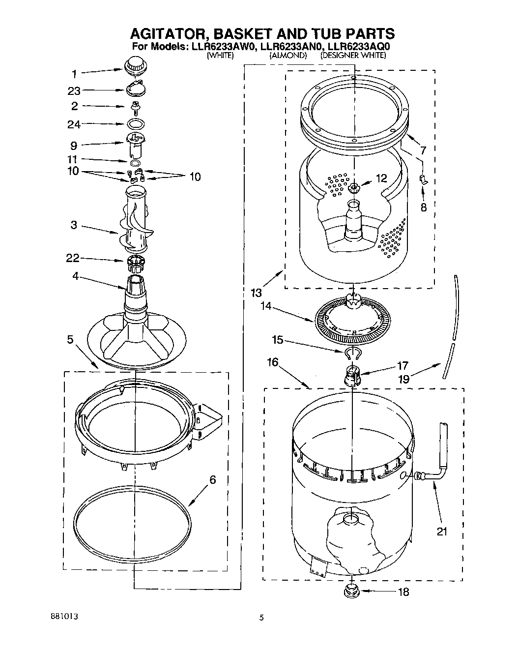 03 - AGITATOR, BASKET AND TUB