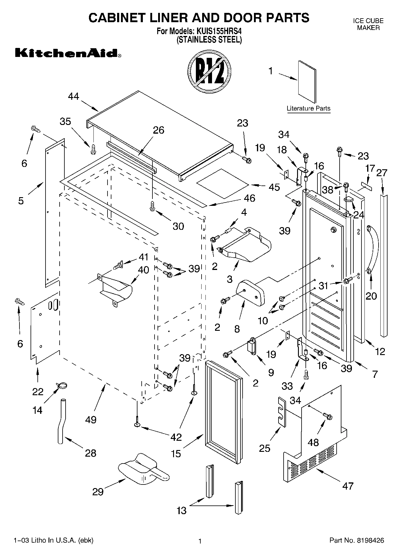 01 - CABINET LINER AND DOOR PARTS
