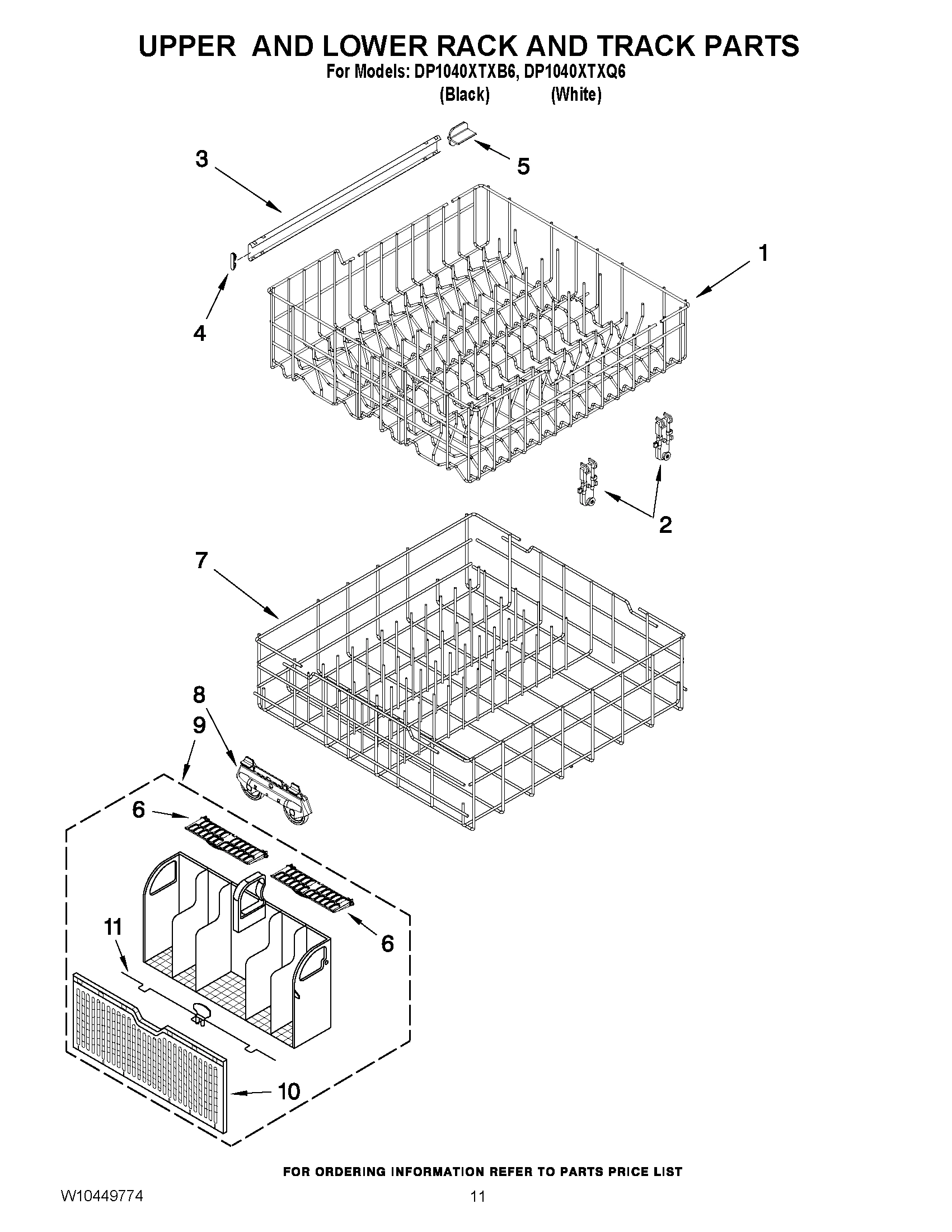 09 - UPPER AND LOWER RACK AND TRACK PARTS
