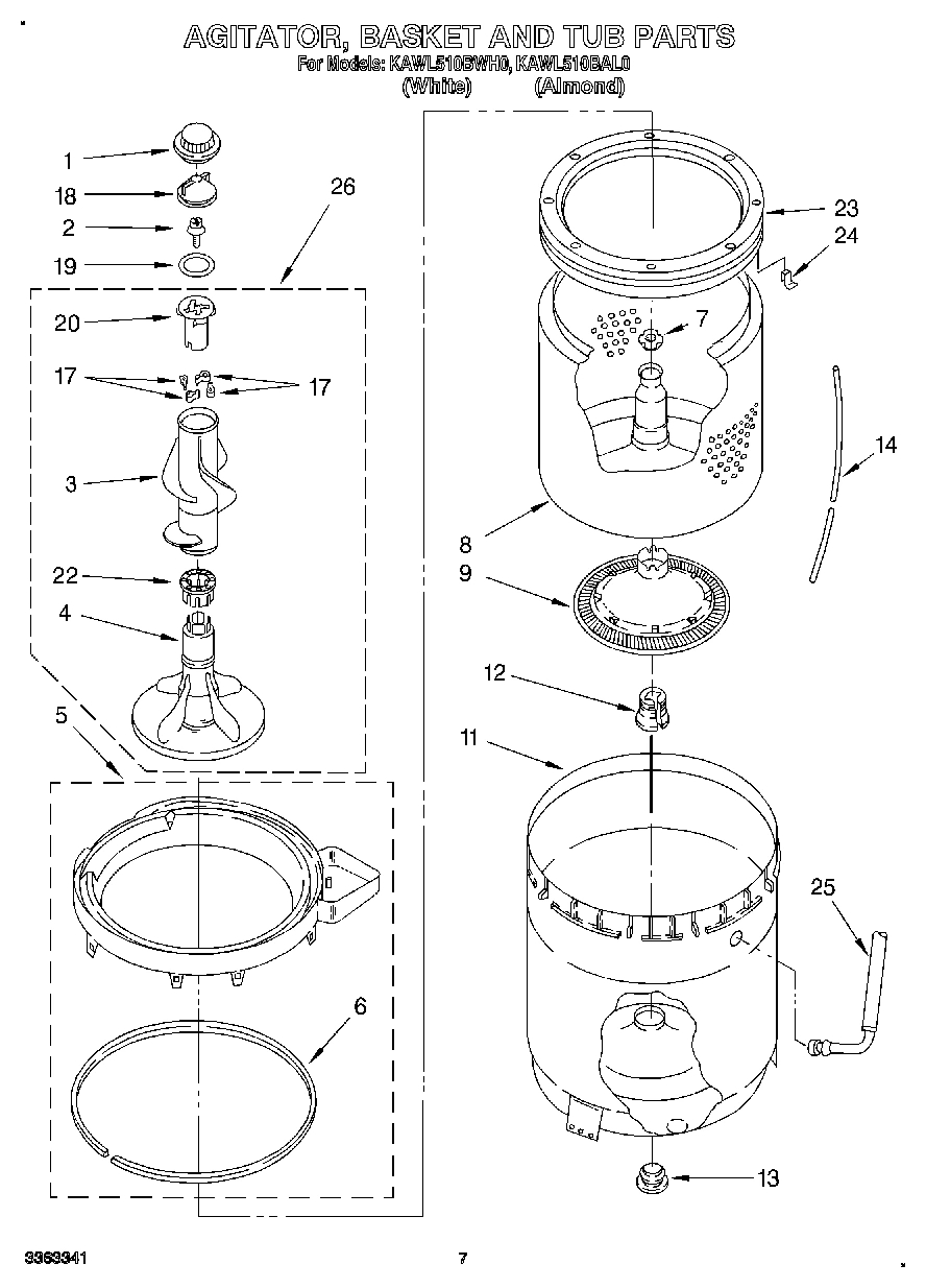 05 - AGITATOR, BASKET AND TUB