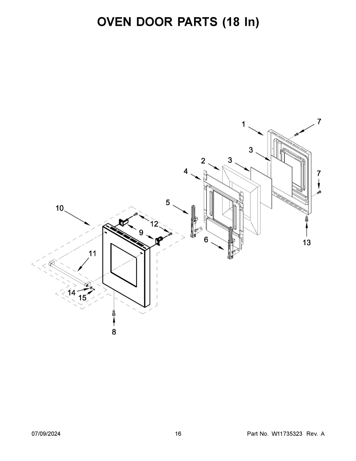 09 - OVEN DOOR PARTS (18 IN)