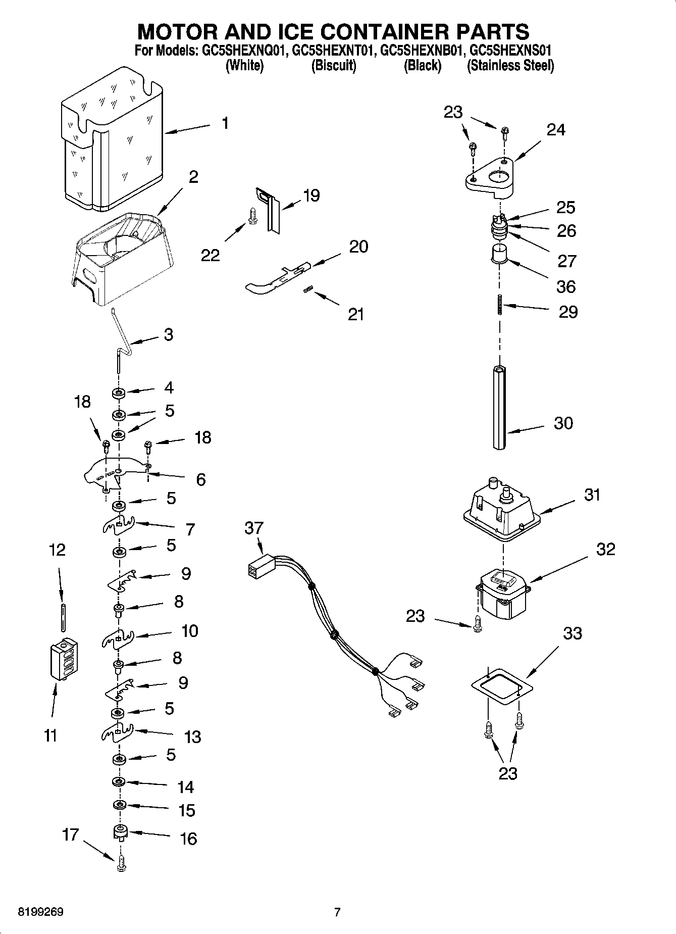 05 - MOTOR AND ICE CONTAINER PARTS