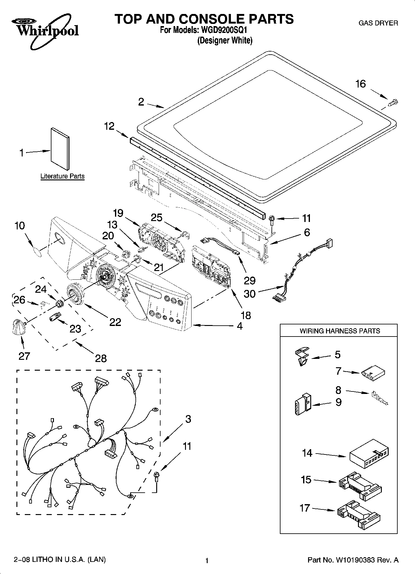 01 - TOP AND CONSOLE PARTS
