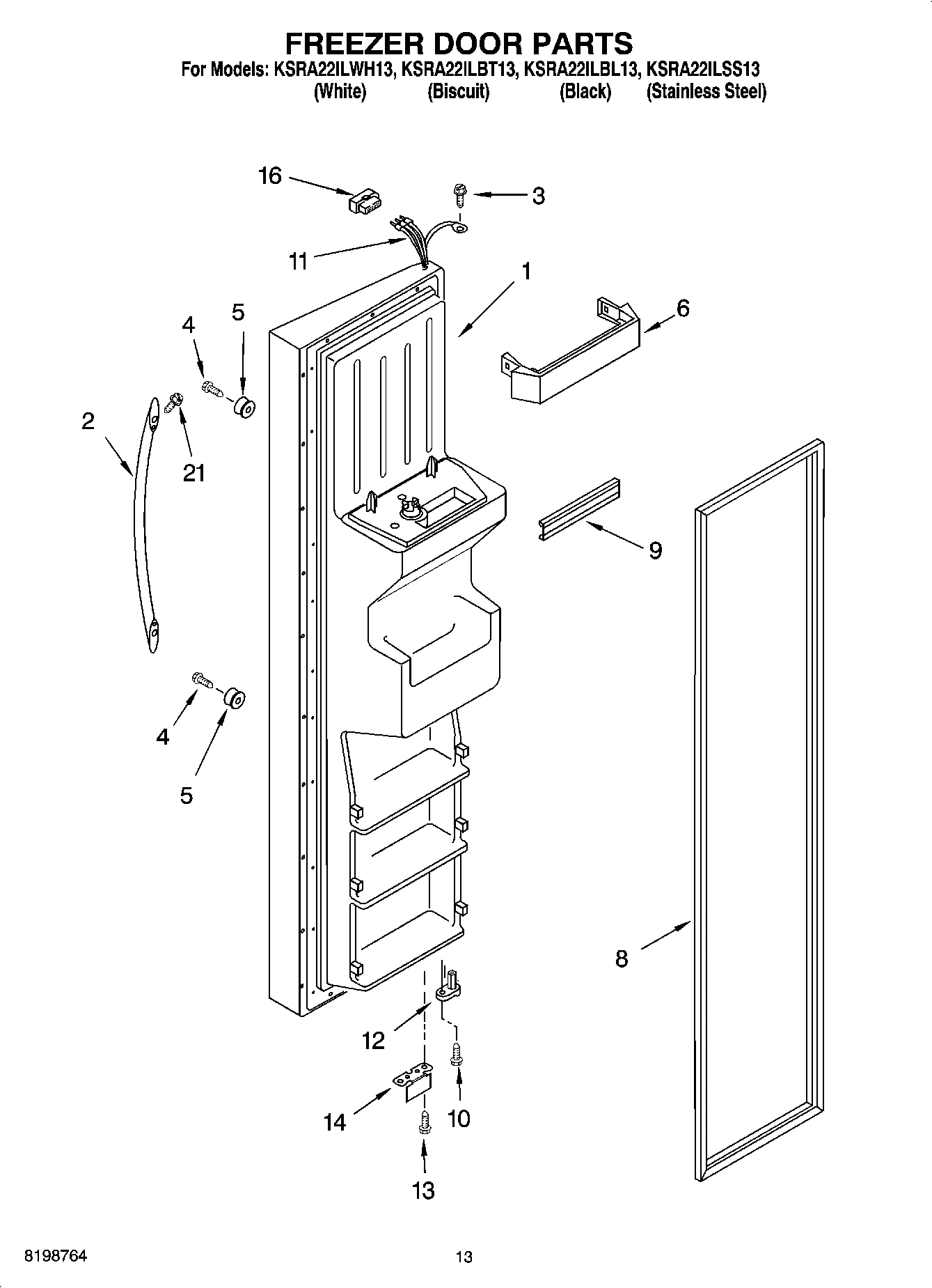 08 - FREEZER DOOR PARTS