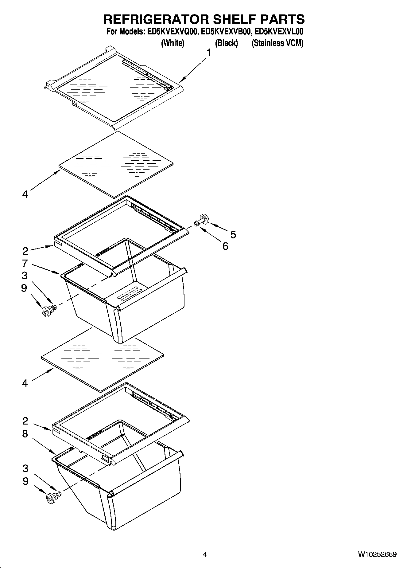 03 - REFRIGERATOR SHELF PARTS