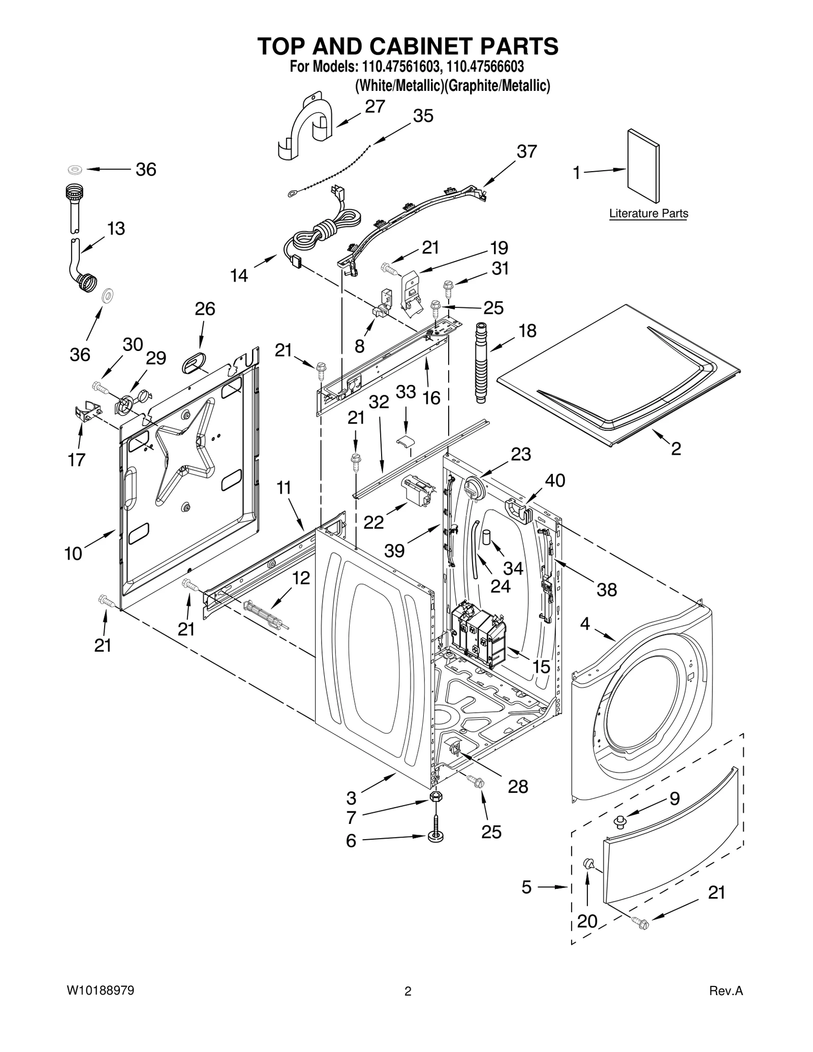 TOP AND CABINET PARTS