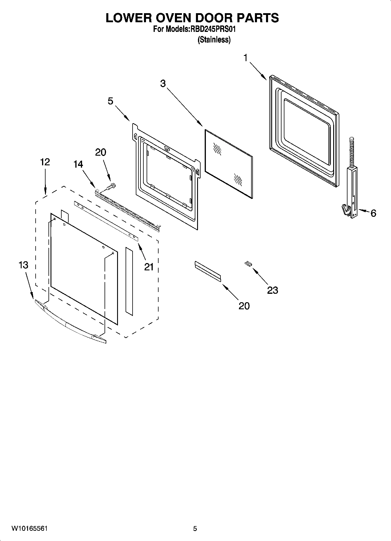 03 - LOWER OVEN DOOR PARTS