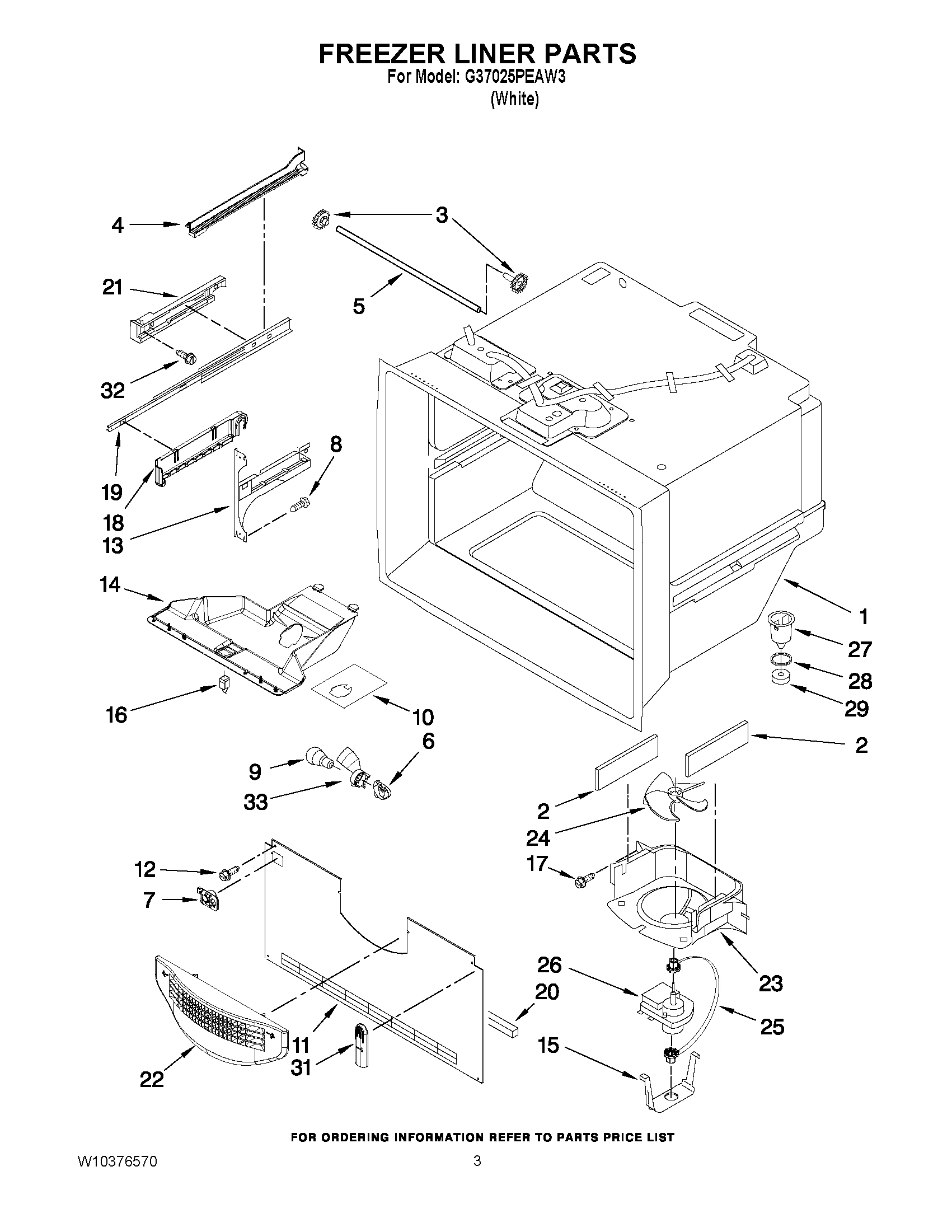 02 - FREEZER LINER PARTS