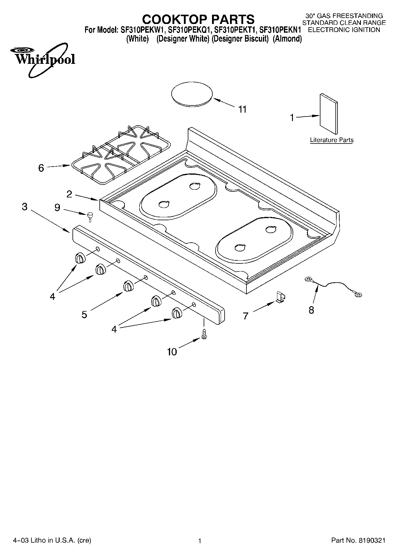 01 - COOKTOP PARTS