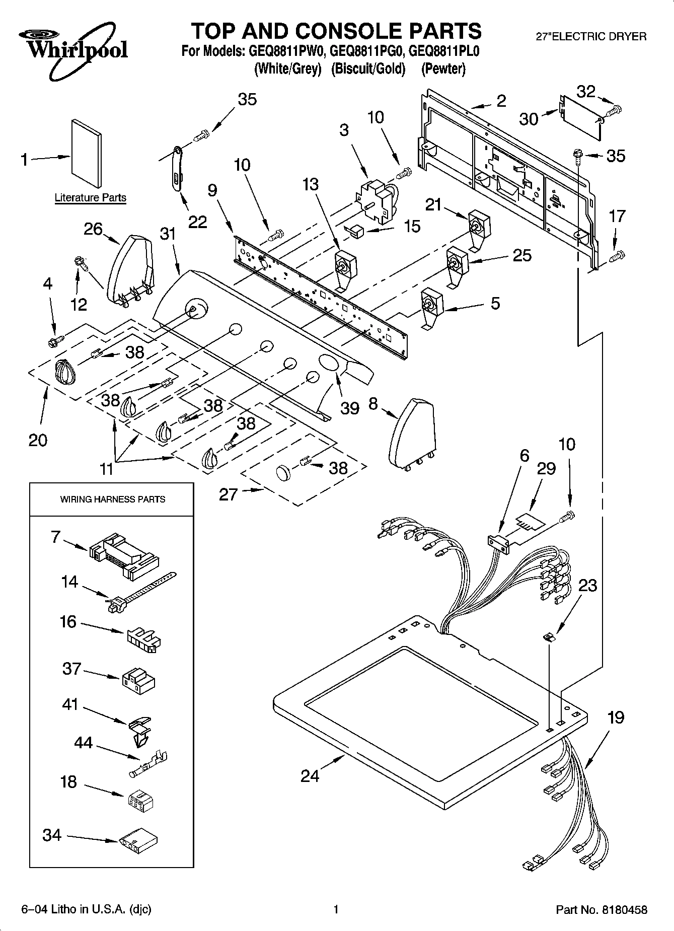 01 - TOP AND CONSOLE PARTS
