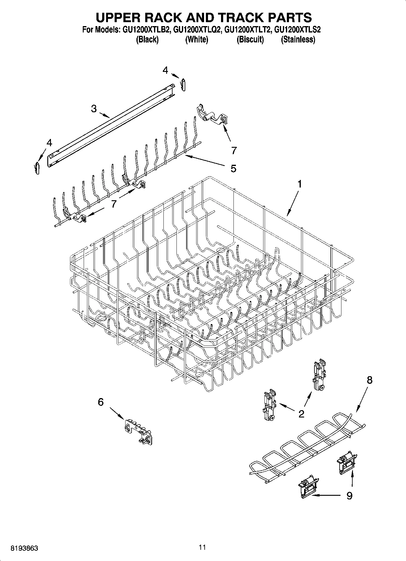 09 - UPPER RACK AND TRACK PARTS