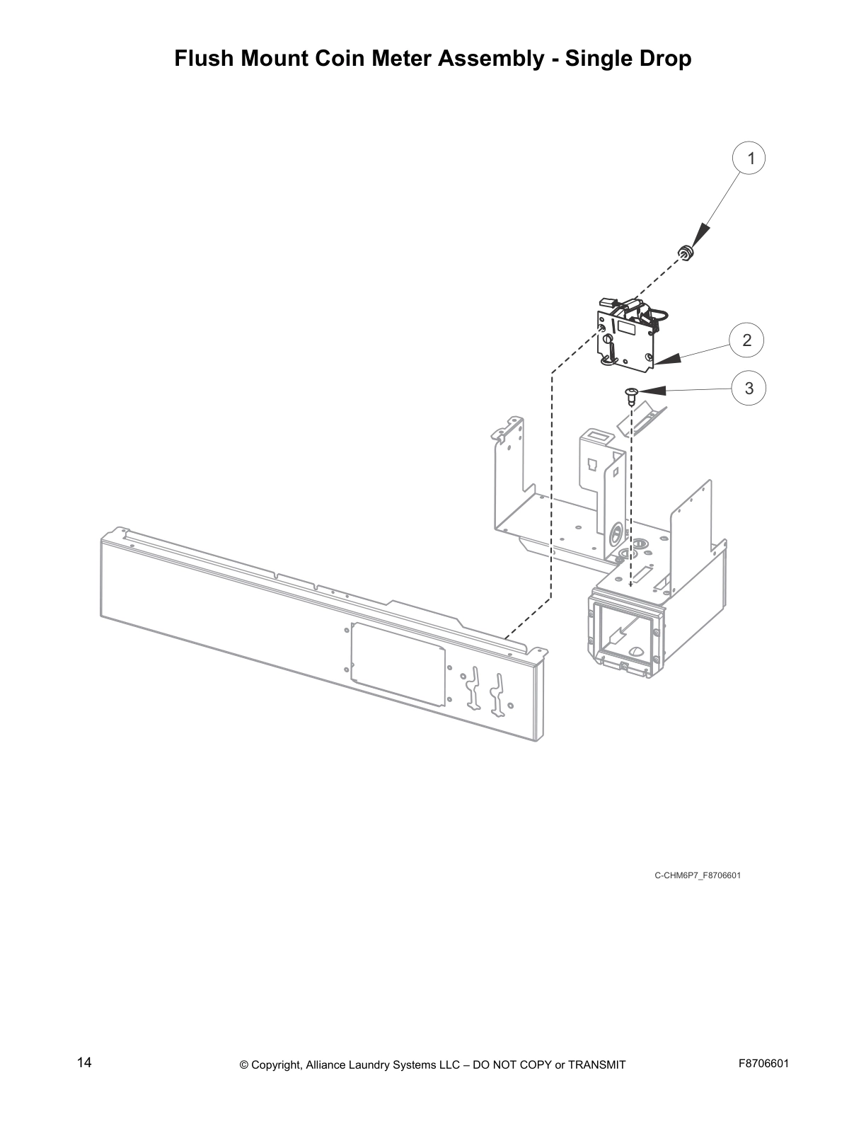 Flush Mount Coin Meter Assembly - Single Drop