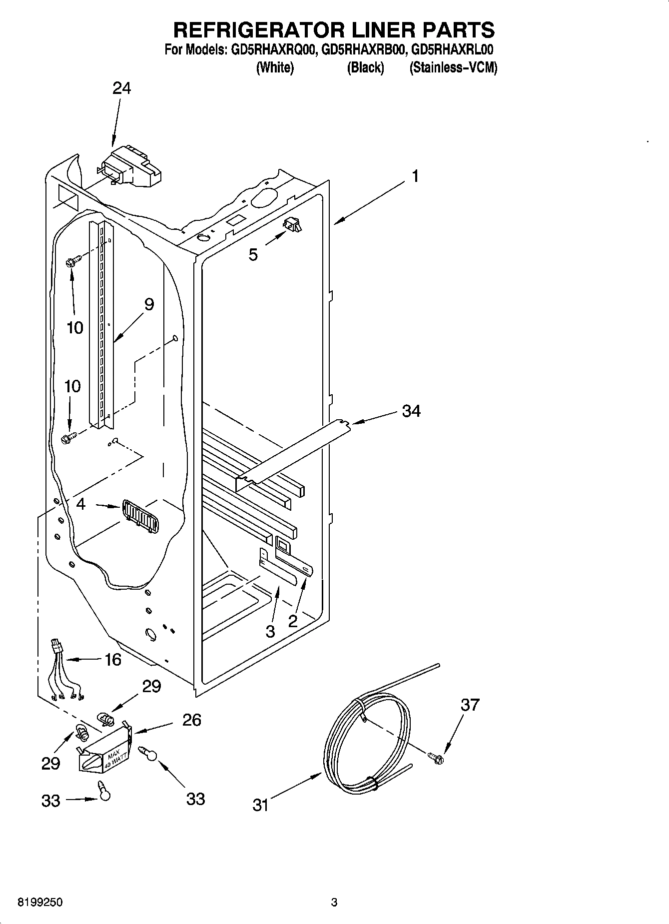 02 - REFRIGERATOR LINER PARTS